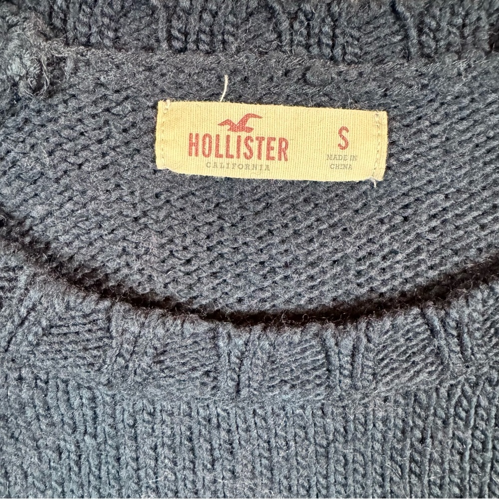Hollister Sweater Womens Small Blue Aztec Tribal Wool Blend Southwestern - Picture 3 of 9